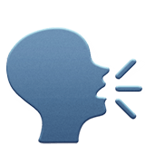 speaking head in silhouette